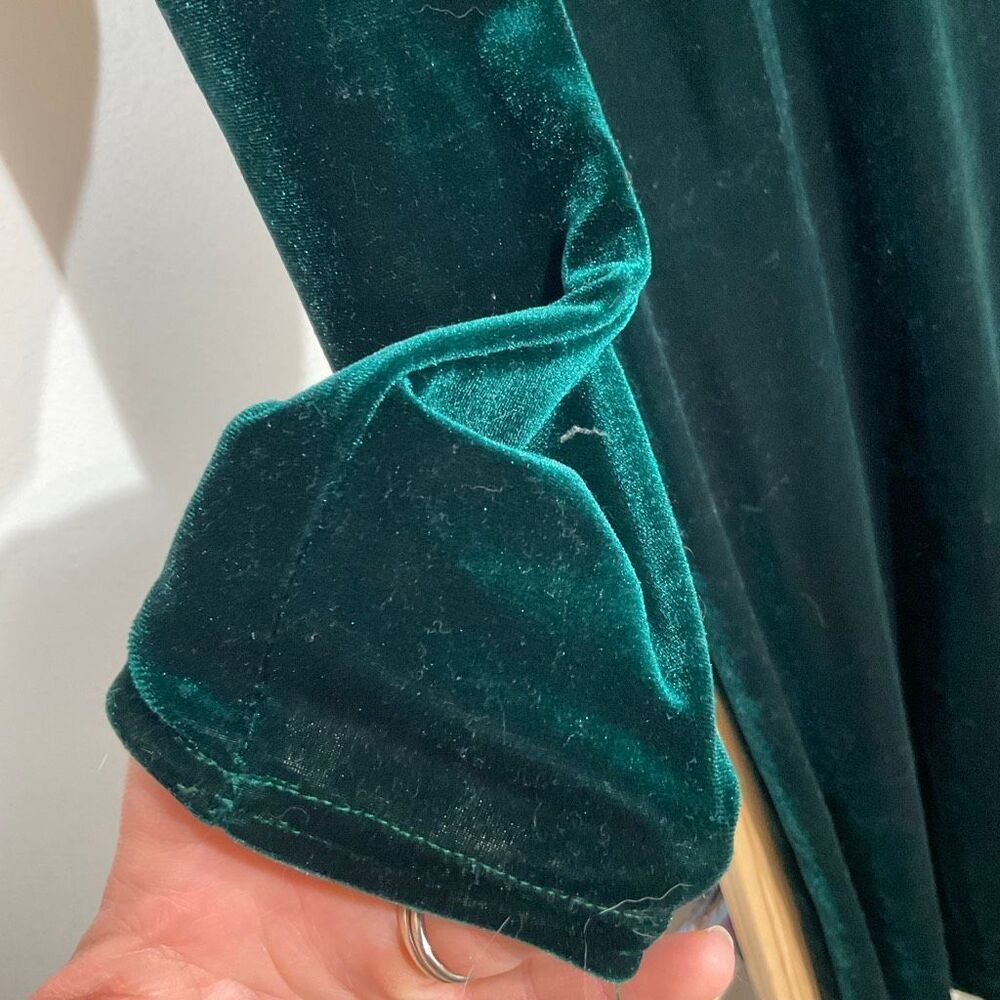 Emerald Green Velvet Long Dress one size fits most - Picture 3 of 9